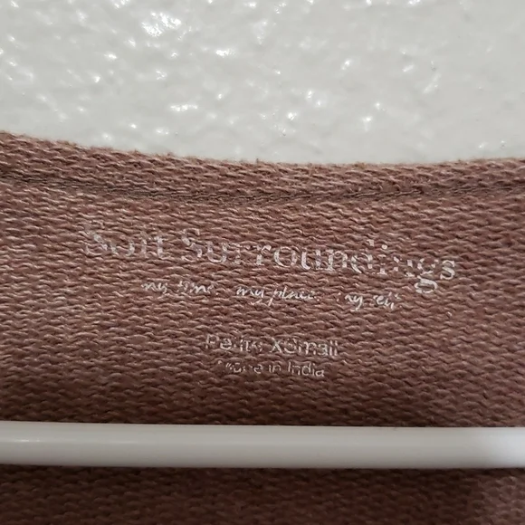 Soft Surroundings Patchwork Pullover Sweater, Color brown Velvet Size XS - Picture 6 of 14